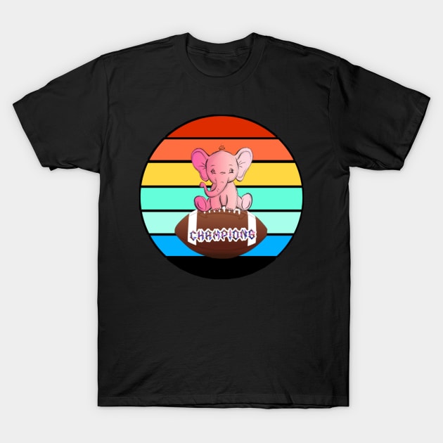 An elephant in a pop of color with superbowl t-shirts T-Shirt by Ericmas